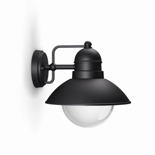 Philips 17237/30/PN Nástěnné venkovní světlo | E27 | Černá