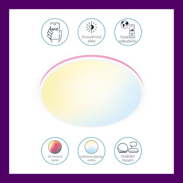 WiZ 8719514554276 Tunable Smart LED Přisazené stropní svítidlo | Variabilní | 21W | Bílá