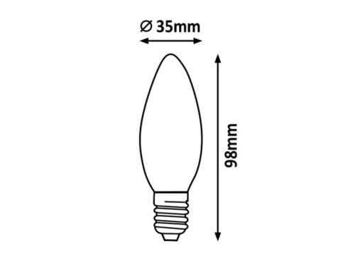 Rabalux 1298 Filament-LED LED žárovka E14 | Teplá bílá | 6W