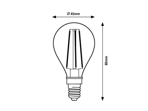 Rabalux 2016 Filament-LED LED žárovka E14 | Teplá bílá | 6W