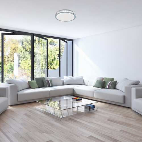 Rabalux 2420 Cressida LED Moderní stropní svítidlo | Přírodní bílá | 24W | Bílá | Chrom | Kov
