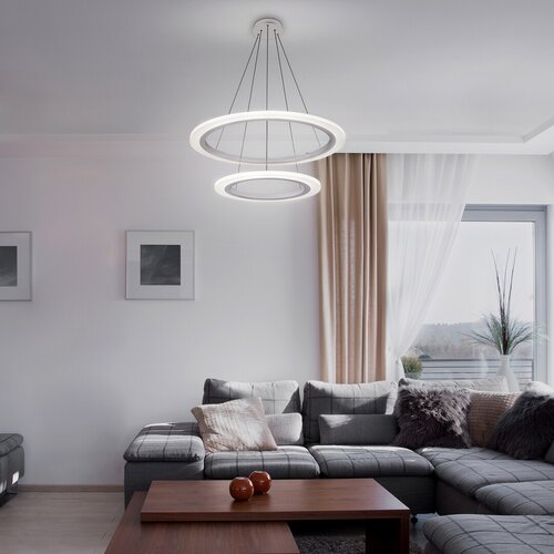 Rabalux 2429 Adrienne LED Moderní stropní svítidlo | Přírodní bílá | 62W | Kov | Stříbrná