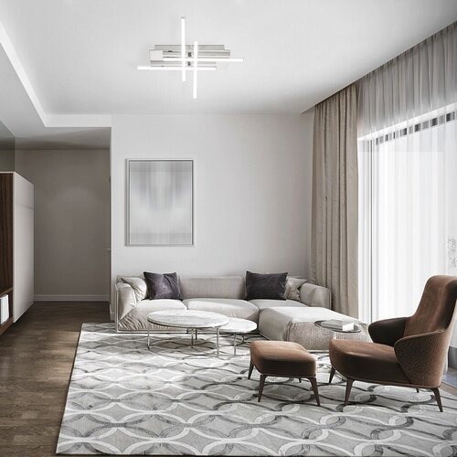 Rabalux 2478 Meredith LED Moderní stropní svítidlo | Přírodní bílá | 20W | Bílá | Chrom | Kov