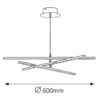 Rabalux 2480 Meredith LED Moderní stropní svítidlo | Přírodní bílá | 18W | Bílá | Chrom | Kov