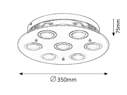Rabalux 2518 Naomi LED stropní svítidlo | Teplá bílá | 5W | Bílá | Chrom | Kov