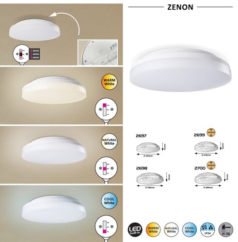 Rabalux 2698 Zenon LED Venkovní světlo s čidlem | Variabilní | 24W | Bílá