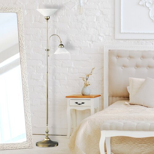 Rabalux 2708 Marian Klasická stojací lampa | E27 | Barevný kov | Bílá | Bronz