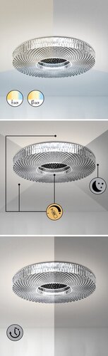 Rabalux 3064 Ziva LED Stropní svítidlo s ovladačem | Variabilní | Stmívatelné | 36W | Chrom | Kov