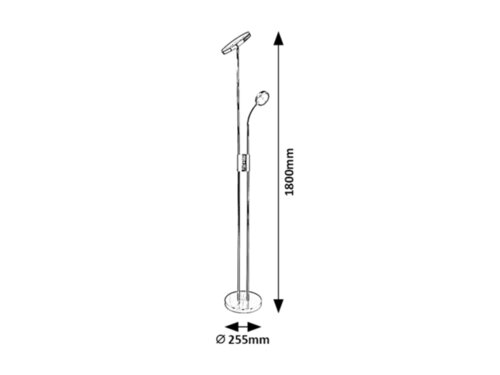 Rabalux 3239 Ophus LED Stmívatelná stojací lampa | Teplá bílá | Stmívatelné | 23W | Chrom | Kov