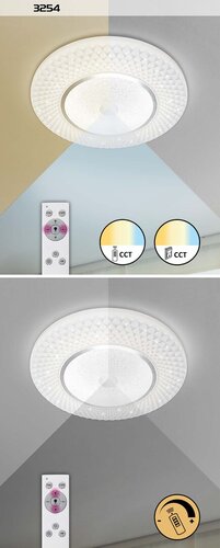 Rabalux 3254 Tornado LED Stropní svítidlo s ovladačem | Variabilní | Stmívatelné | 7,2W | Bílá | Chrom | Kov