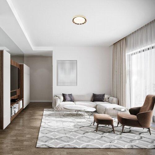 Rabalux 3482 Arcadia LED Moderní stropní svítidlo | Teplá bílá | Stmívatelné | 48W | Bílá | Šedá