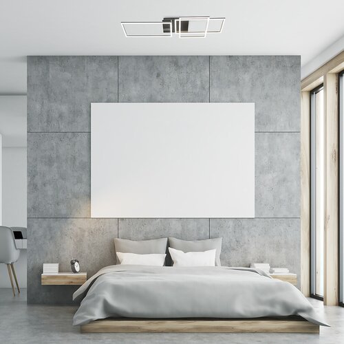 Rabalux 3659 Cesario LED Moderní stropní svítidlo | Přírodní bílá | 44W | Bílá | Chrom | Kov