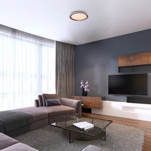 Rabalux 3750 Valter LED Moderní stropní svítidlo | Teplá bílá | Stmívatelné | 36W | Bílá | Hnědá