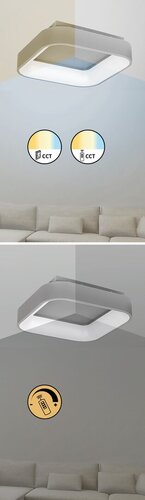 Rabalux 3926 Adeline LED Stropní svítidlo s ovladačem | Variabilní | Stmívatelné | 28W | Bílá | Šedá
