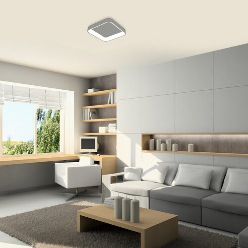 Rabalux 3926 Adeline LED Stropní svítidlo s ovladačem | Variabilní | Stmívatelné | 28W | Bílá | Šedá