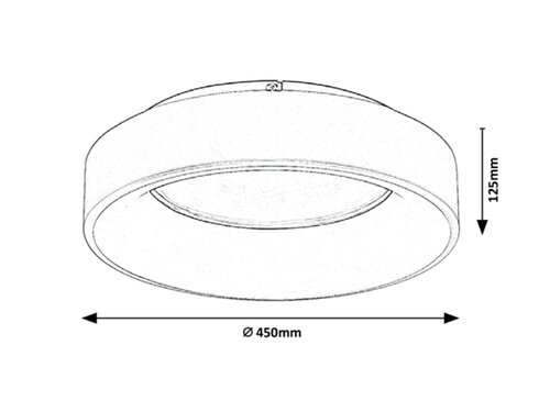 Rabalux 3928 Adeline LED Stropní svítidlo s ovladačem | Variabilní | Stmívatelné | 24W | Bílá | Šedá