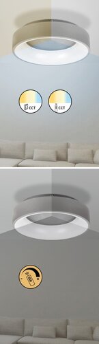 Rabalux 3928 Adeline LED Stropní svítidlo s ovladačem | Variabilní | Stmívatelné | 24W | Bílá | Šedá