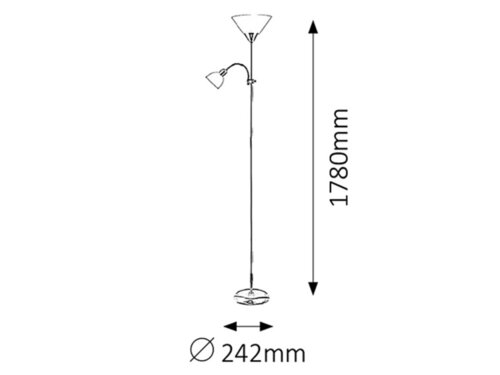 Rabalux 4028 Action Stojací lampa | E27 | Bílá | Kov | Stříbrná