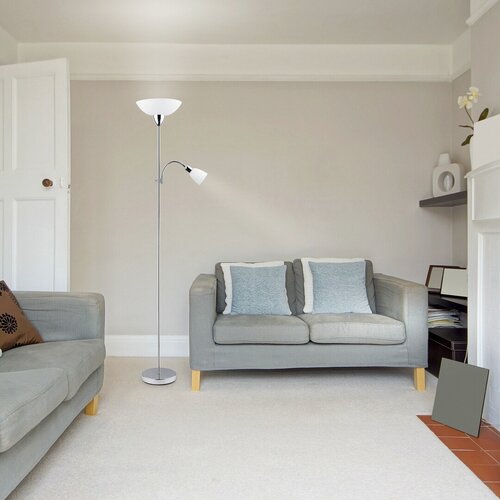 Rabalux 4059 Diana Stojací lampa | E27 | Bílá | Chrom | Kov