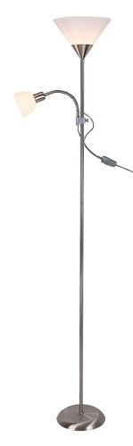 Rabalux 4064 Action Stojací lampa | E27 | Bílá | Chrom | Kov