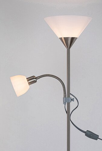 Rabalux 4064 Action Stojací lampa | E27 | Bílá | Chrom | Kov