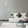 Rabalux 4064 Action Stojací lampa | E27 | Bílá | Chrom | Kov