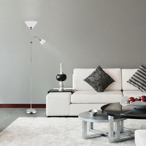Rabalux 4064 Action Stojací lampa | E27 | Bílá | Chrom | Kov