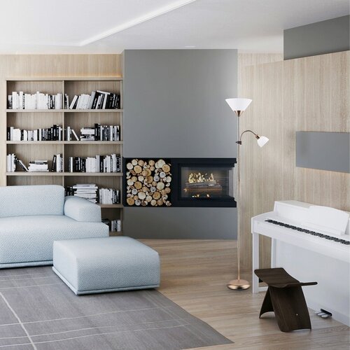 Rabalux 4065 Action Stojací lampa | E27 | Barevný kov | Bílá | Bronz