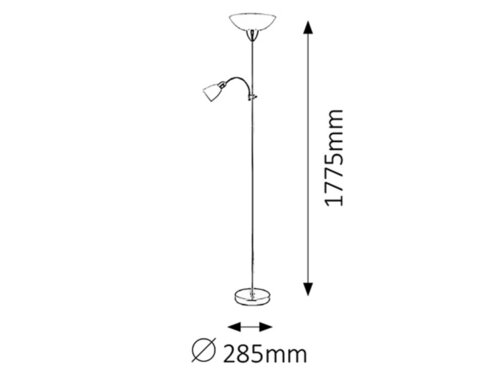Rabalux 4067 Diana Stojací lampa | E27 | Bílá | Chrom | Kov