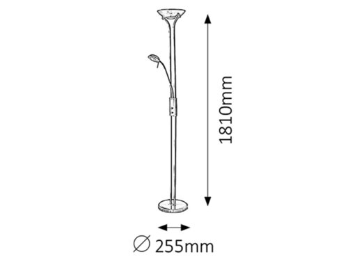 Rabalux 4076 Beta Stmívatelná stojací lampa | R7S | Teplá bílá | Stmívatelné | Barevný kov | Bronz
