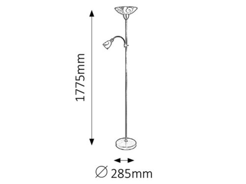 Rabalux 4091 Harmony Stojací lampa | E27 | Bílá | Chrom | Kov