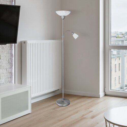 Rabalux 4091 Harmony Stojací lampa | E27 | Bílá | Chrom | Kov