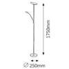 Rabalux 4162 Aaron LED stojací lampa | Teplá bílá | 23W | Chrom | Kov