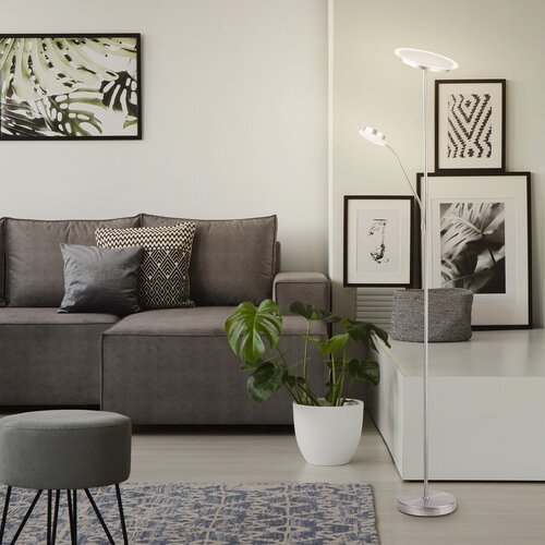 Rabalux 4162 Aaron LED stojací lampa | Teplá bílá | 23W | Chrom | Kov