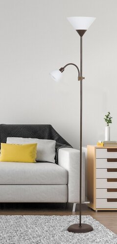 Rabalux 4188 Action Stojací lampa | E27 | Bílá | Hnědá