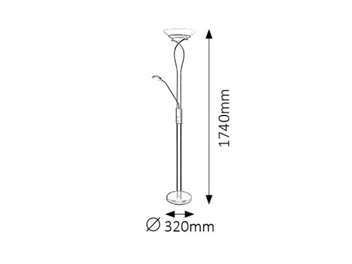 Rabalux 4554 Gamma Trend Stojací lampa | E27 | Bílá | Černá