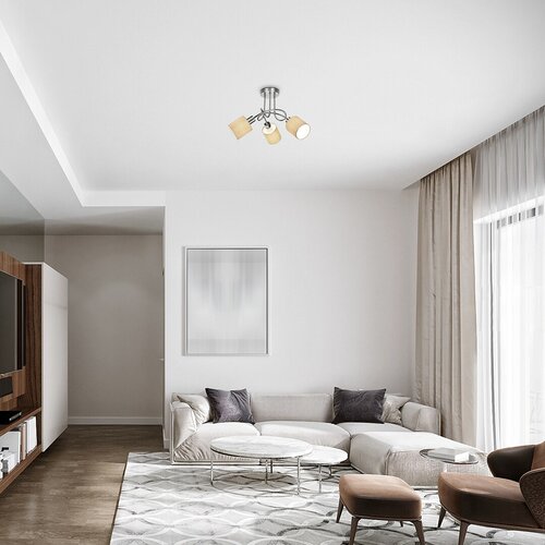 Rabalux 4980 Natina Moderní stropní svítidlo | E14 | Chrom | Hnědá | Kov