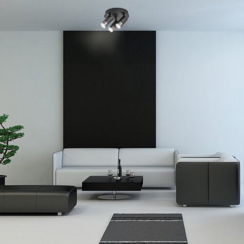 Rabalux 5071 Zircon Moderní stropní svítidlo | GU10 | Černá | Kov | Stříbrná