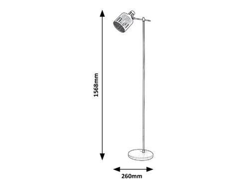 Rabalux 5091 Alberta Stojací lampa | E27 | Barevný kov | Bílá | Zlatá
