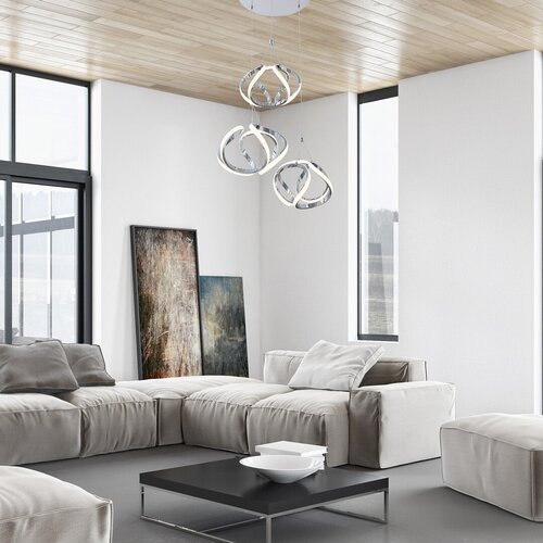 Rabalux 5771 Palmira LED Moderní stropní svítidlo | Teplá bílá | 50W | Chrom | Kov