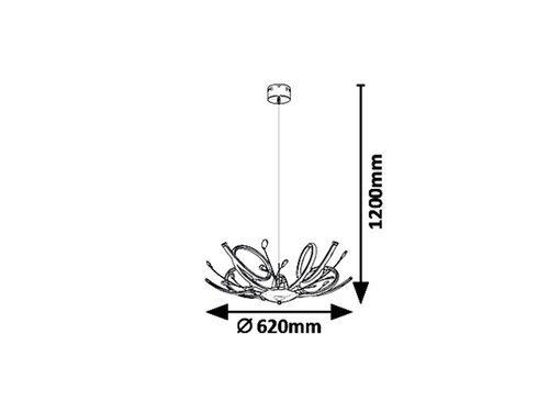 Rabalux 6550 Romilli LED Klasický lustr | Teplá bílá | 30W | Barevný kov | Zlatá | 4