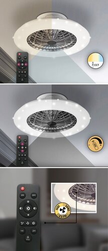 Rabalux 6859 Dalfon LED Moderní stropní svítidlo | Variabilní | Stmívatelné | 30W | Bílá | Kov | Stříbrná