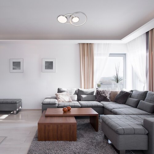 Rabalux 6890 Fulvia LED Moderní stropní svítidlo | Teplá bílá | 50W | Bílá | Chrom | Kov