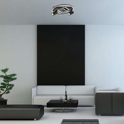 Rabalux 6905 Aztec LED Moderní stropní svítidlo | Přírodní bílá | 40W | Bílá | Černá