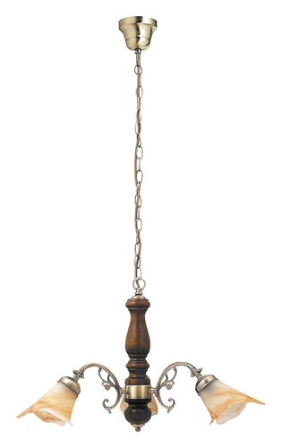 Rabalux 7093 Rustic 3 Dřevěná stropnice | E14 | Barevný kov | Bronz | Hnědá