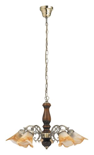 Rabalux 7095 Rustic 3 Dřevěná stropnice | E14 | Barevný kov | Bronz | Hnědá