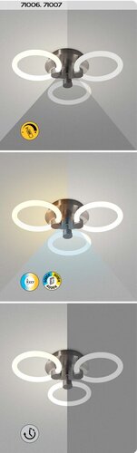 Rabalux 71006 Sotiris LED Stropní svítidlo s ovladačem | Variabilní | Stmívatelné | 47W | Bílá | Černá