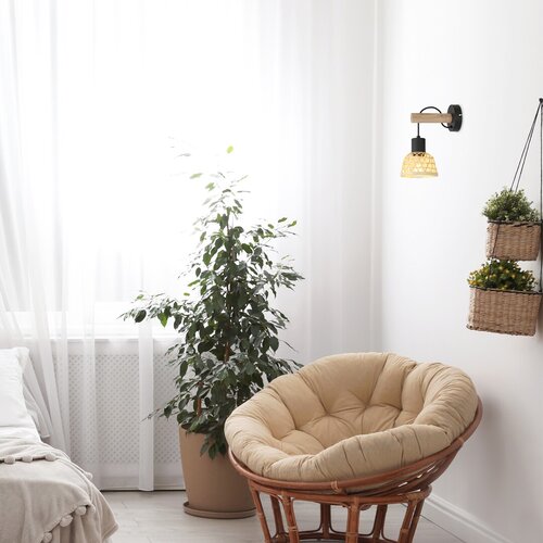 Rabalux 71025 Rattan Dřevěné nástěnní svítidlo | E27 | Černá