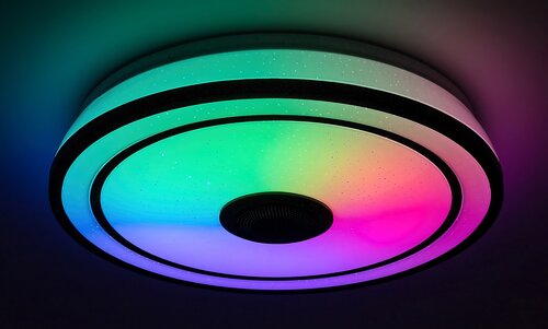 Rabalux 71030 Nikolaus LED Stropní svítidlo s ovladačem | RGB | Variabilní | Stmívatelné | 24W | Bílá | Černá