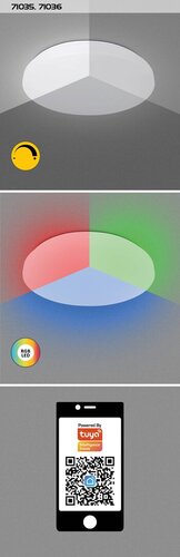 Rabalux 71036 Cerrigen LED Moderní stropní svítidlo | RGB | Variabilní | Stmívatelné | 48W | Bílá